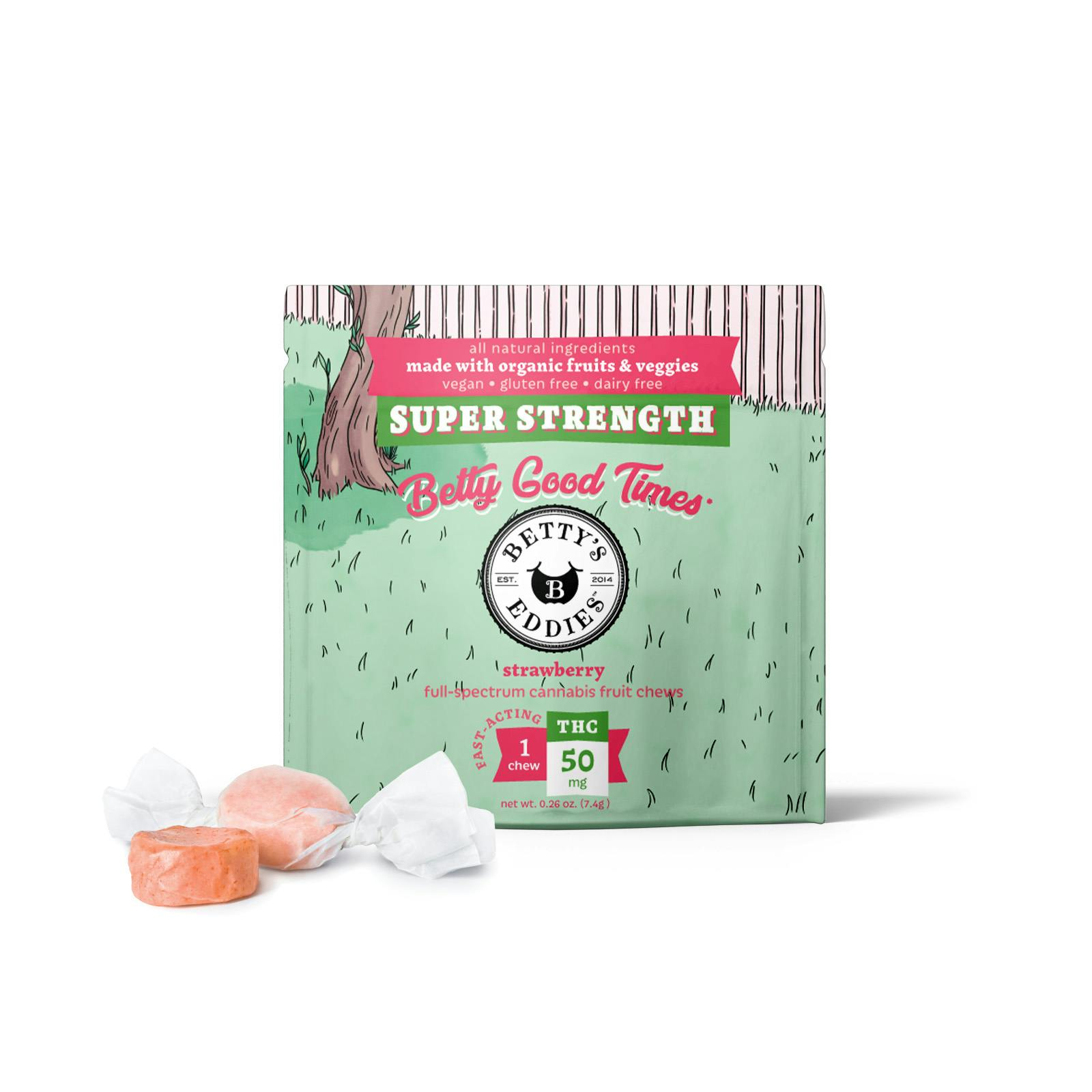 Betty Good Times Strawberry Fruit Chew - 1pk - 50mg