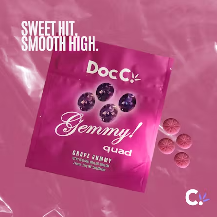 DOC C GEMMY - GRAPE THC:CBN - GUMMIES - 100MG - 4PK