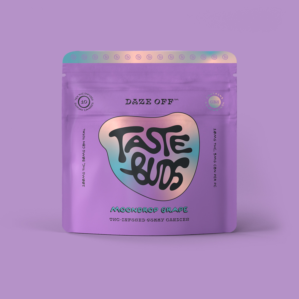 TASTE BUDS - MOONDROP GRAPE - GUMMIES - 10PK - CBN - 100MG
