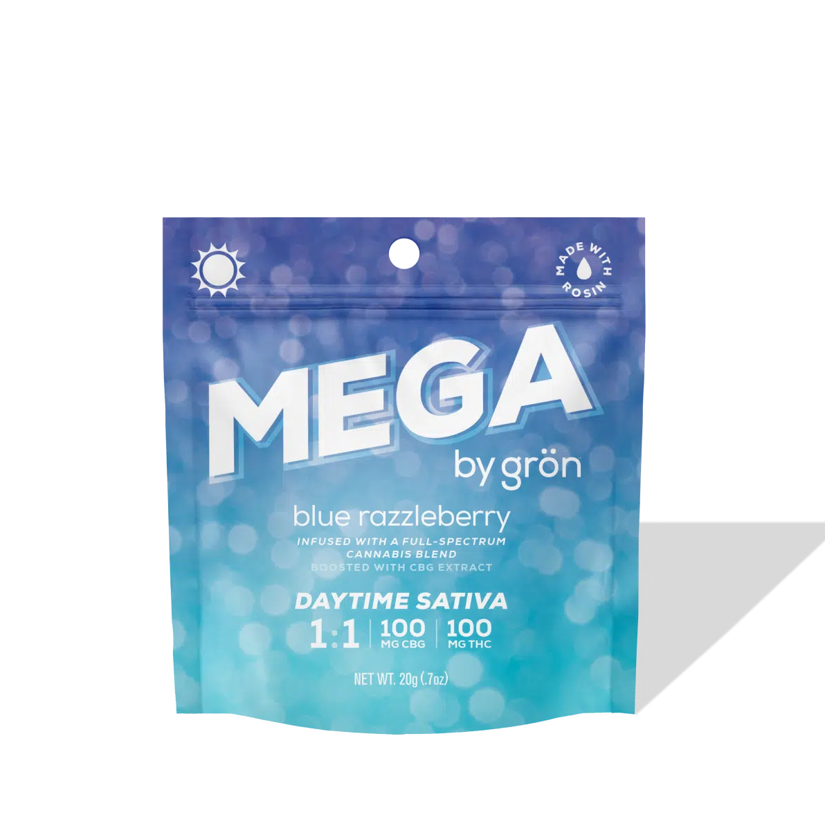 Daytime Sativa Blue Razzleberry 1:1 CBG:THC - Rosin Mega Pearl - 1pk - 100mg