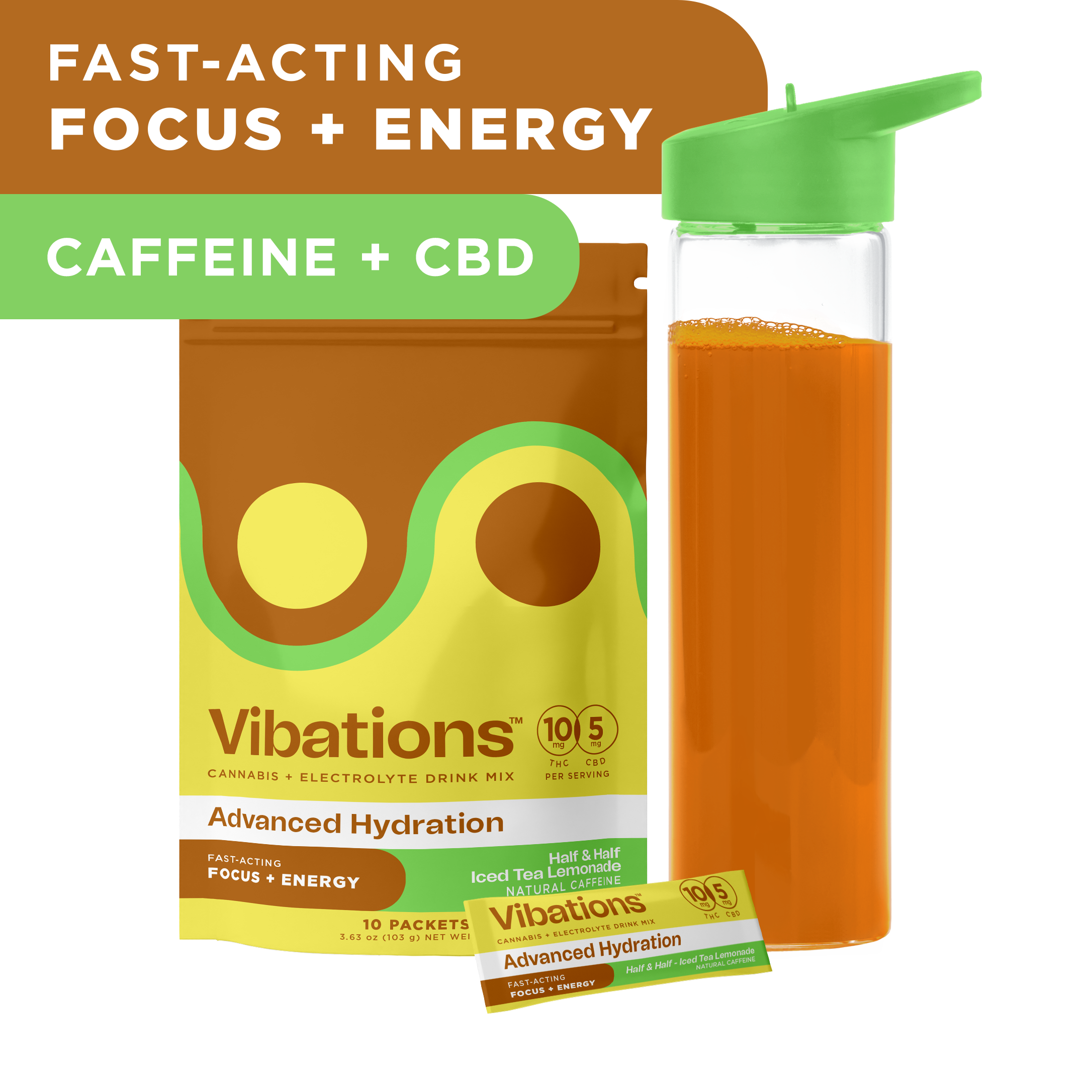 Half and Half Iced Tea 2:1 THC:CBD - Drink Mix - 100mg