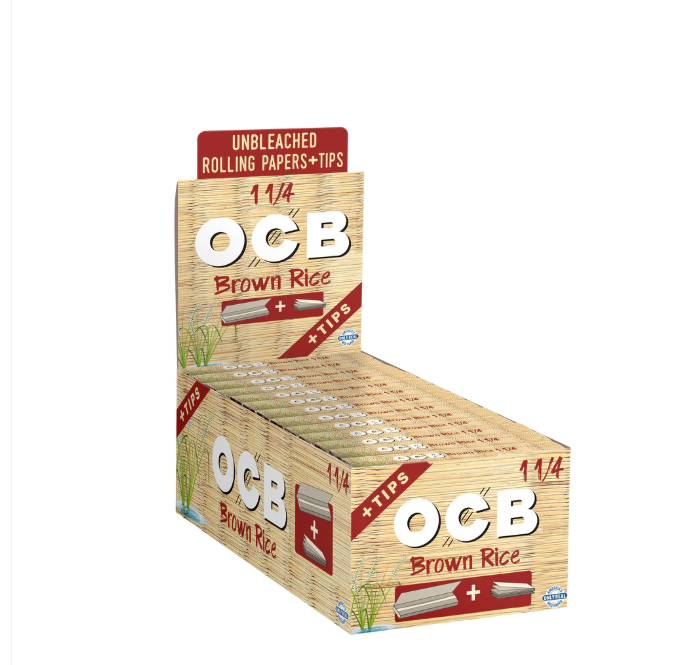OCB - BROWN RICE PAPERS W/TIPS - 1 1/4