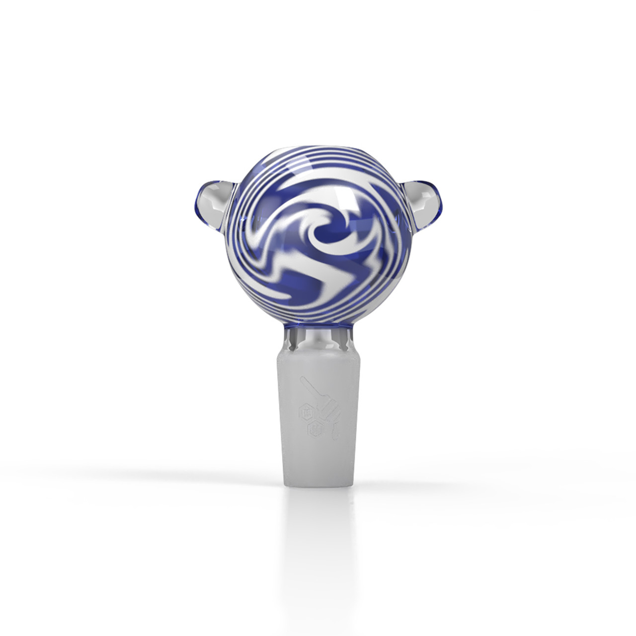 GLASS FLOWER BOWL - BLUE SWIRL