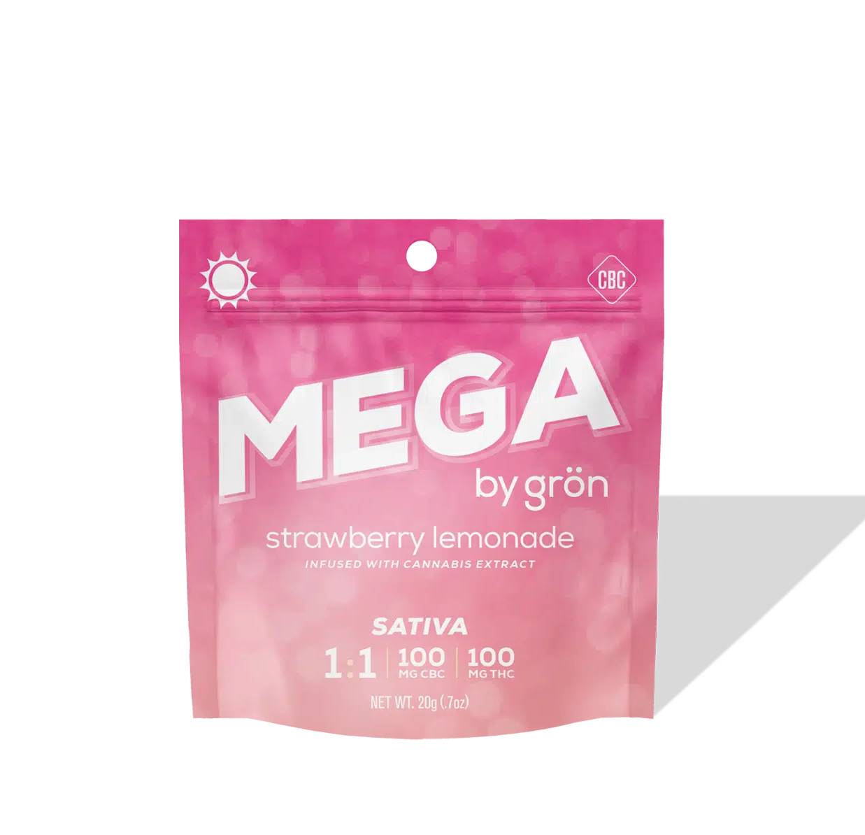 Sativa Strawberry Lemonade 1:1 CBC:THC - Rosin Mega Pearl - 1pk - 100mg