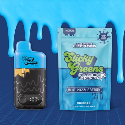 elf bar vape uk STICKY GREENS - BLUE RAZZLEBERRY - AIO