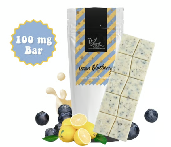 LEMON BLUEBERRY WHITE CHOCOLATE CRUNCH - CHOCBAR - 10PCS - 100MG
