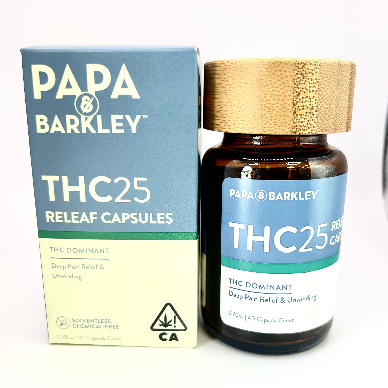 PAPA & BARKLEY | 25MG THC FULL SPECTURM RELEAF CAPSULES 40CT