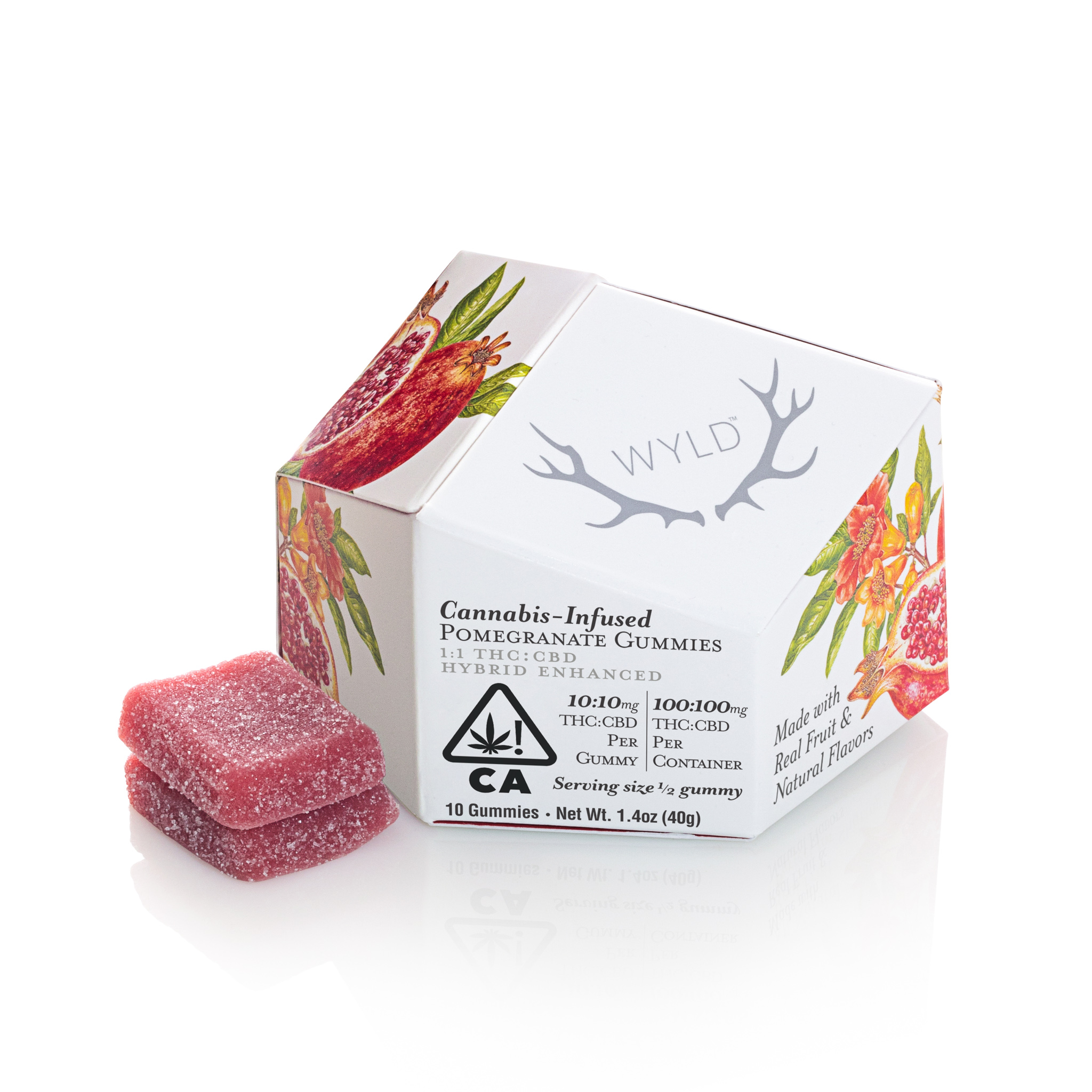 WYLD POMEGRANATE 1:1 CBD + HYBRID ENHANCED GUMMIES