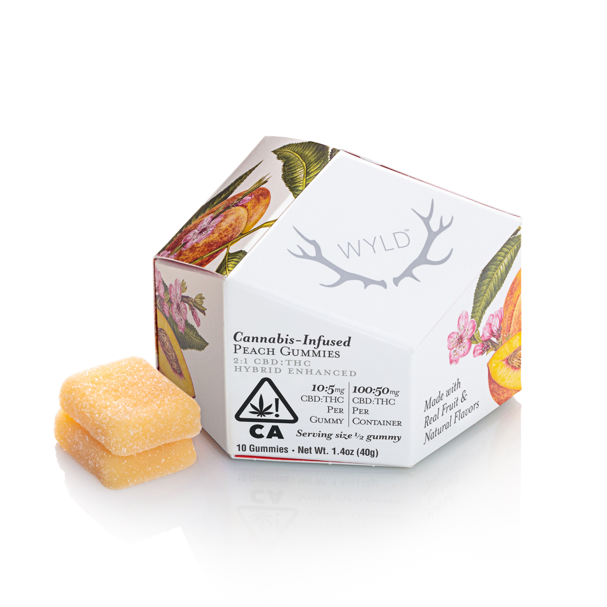 WYLD PEACH 2:1 CBD + HYBRID ENHANCED GUMMIES