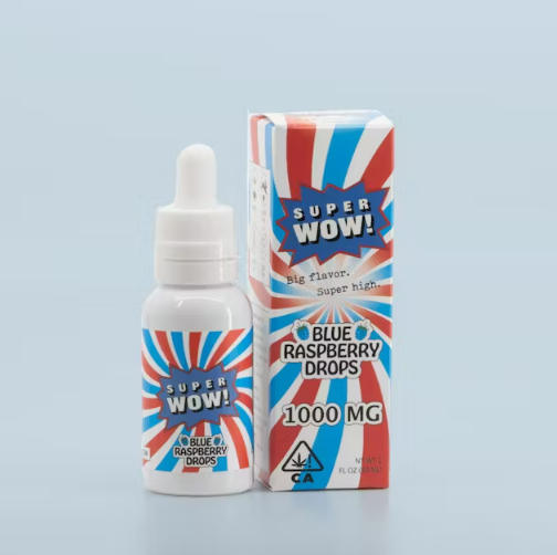 Super Wow Blue Raspberry Drops 30ml   1000 Mg