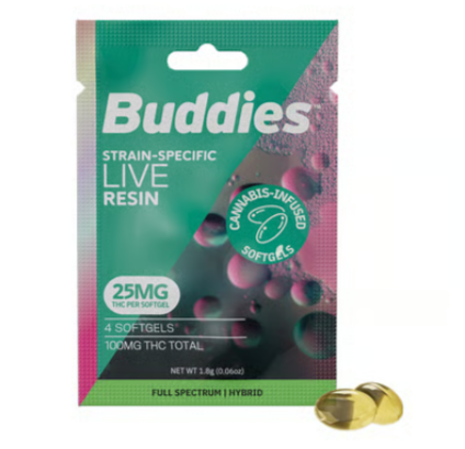 Live Resin Softgels Hybrid 4pk   100 Mg