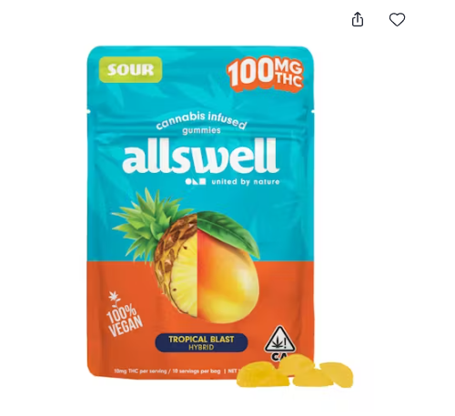 Tropical Blast Gummies 100mg   100 Mg
