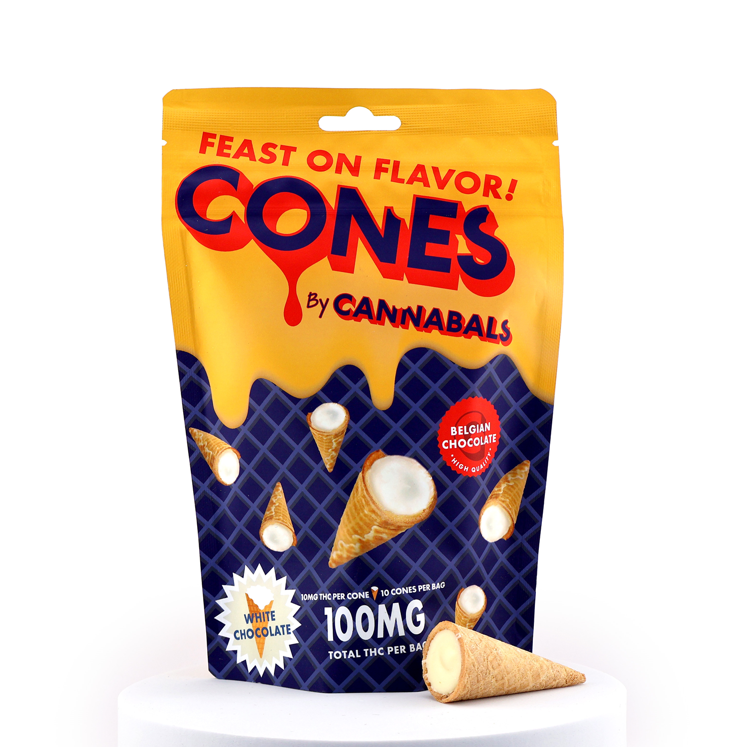 White Chocolate - Cones - 100 mg - 10 Pack