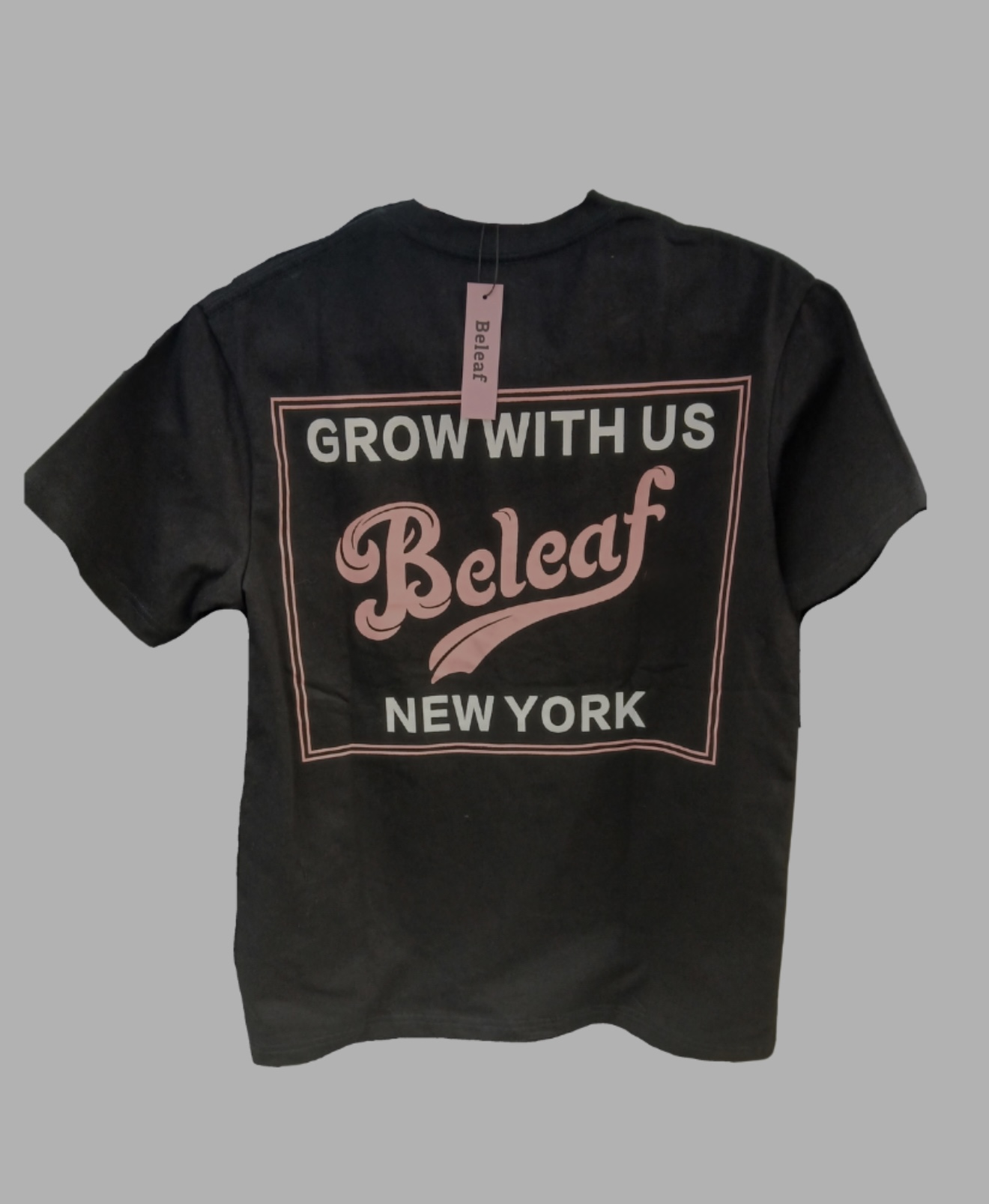 BELEAF T-SHIRT (BLACK & PINK) M