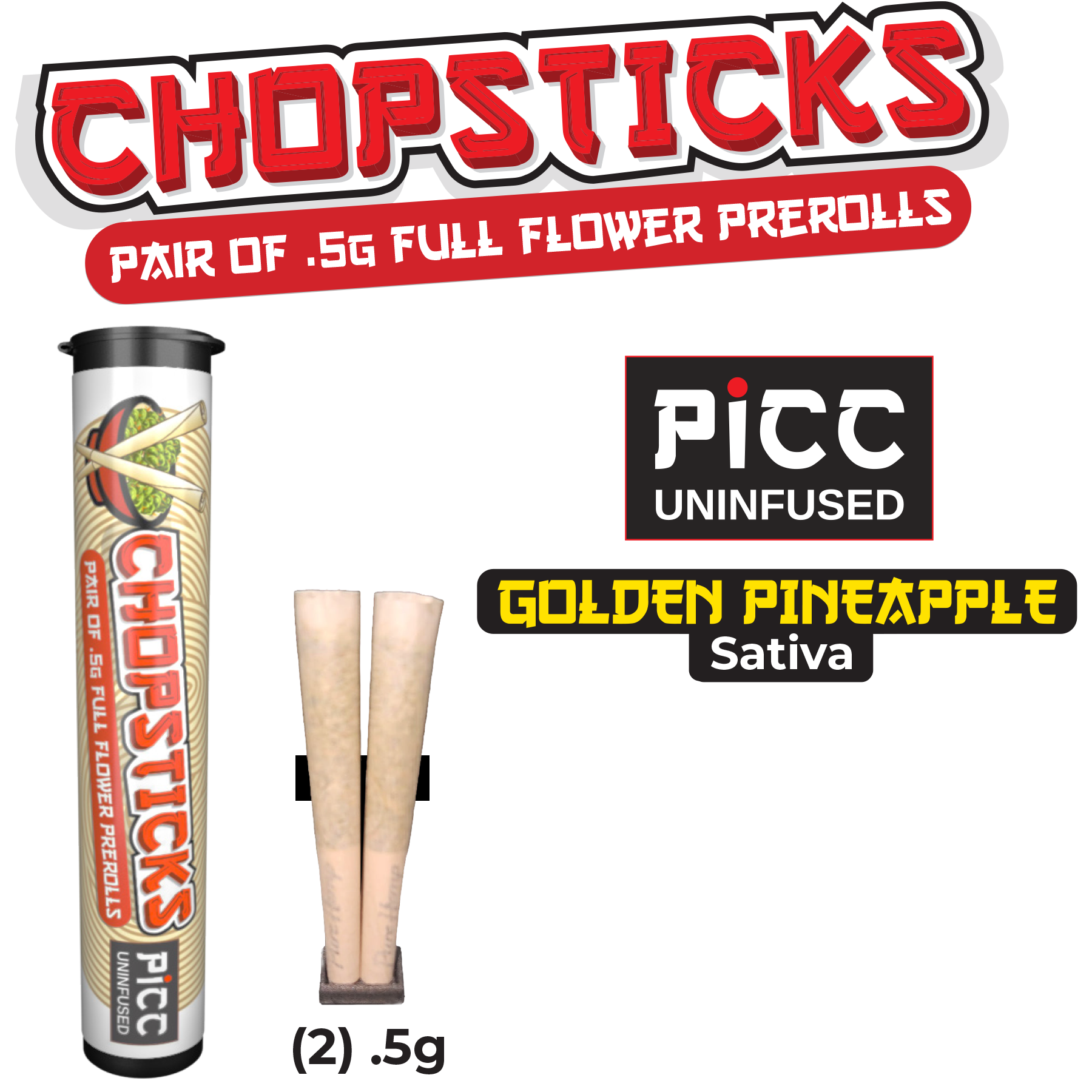 Golden Pineapple - Chopsticks - 1 g - 2 Pack