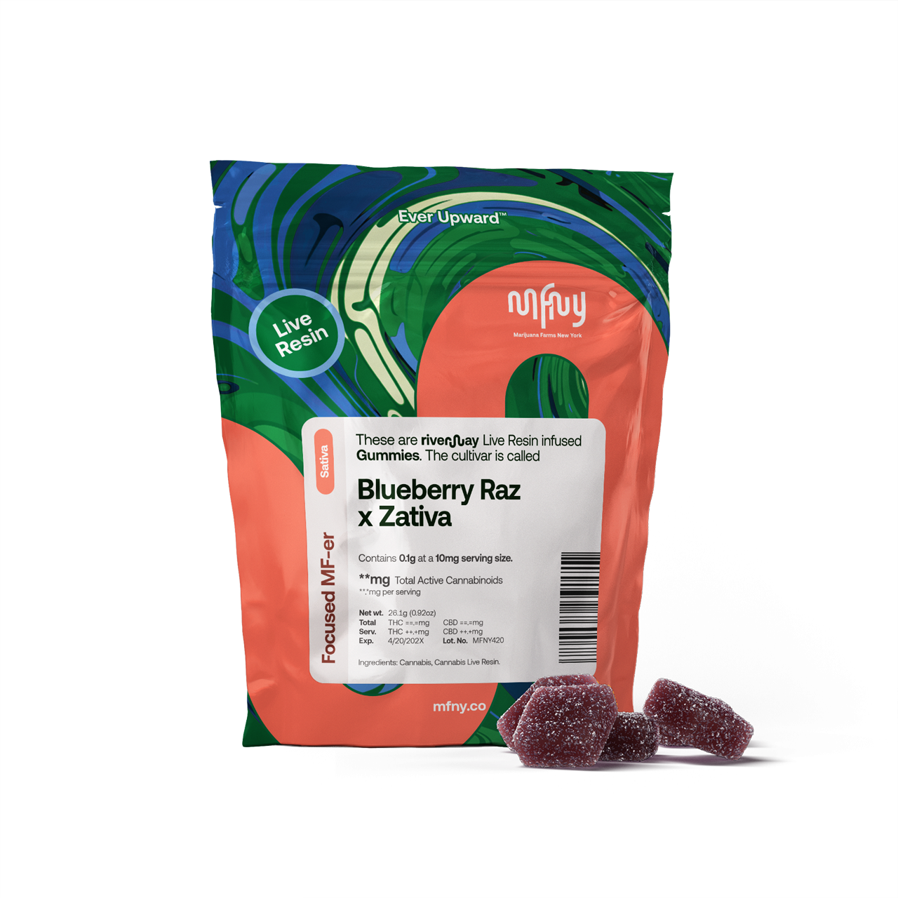 Blueberry Raz X Zativa - 100 mg - 10 Pack