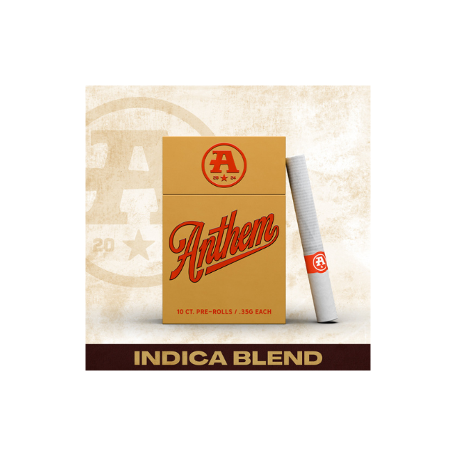 anthem cannabis cigarettes | 10ct Pre Roll Pack | Indica Blend | 3.5g Shop Anthem Cannabis Products |