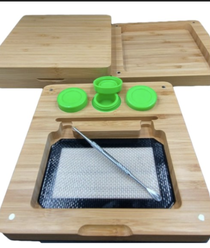 7x7.5 Bamboo Rolling Tray Box