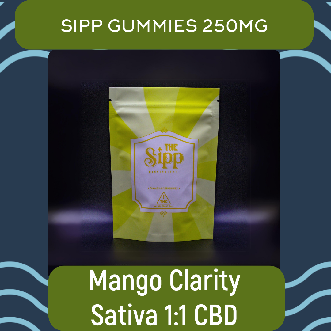 The Sipp | Mango 1:1 Sativa Gummies 250mg