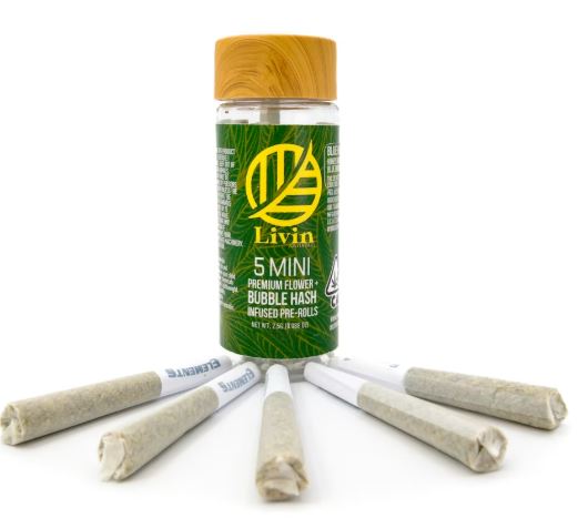5pk Hash Infused Prerolls  Purple Only