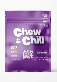 CHEW & CHILL - SOUR GRAPE | FAST-ACTING LIVE RESIN GUMMIES - 100
