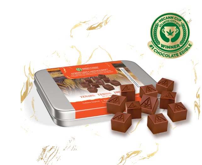 JERSEY CANNA - CANNACUBES | STRESS-LESS DARK CHOCOLATE | 10PC