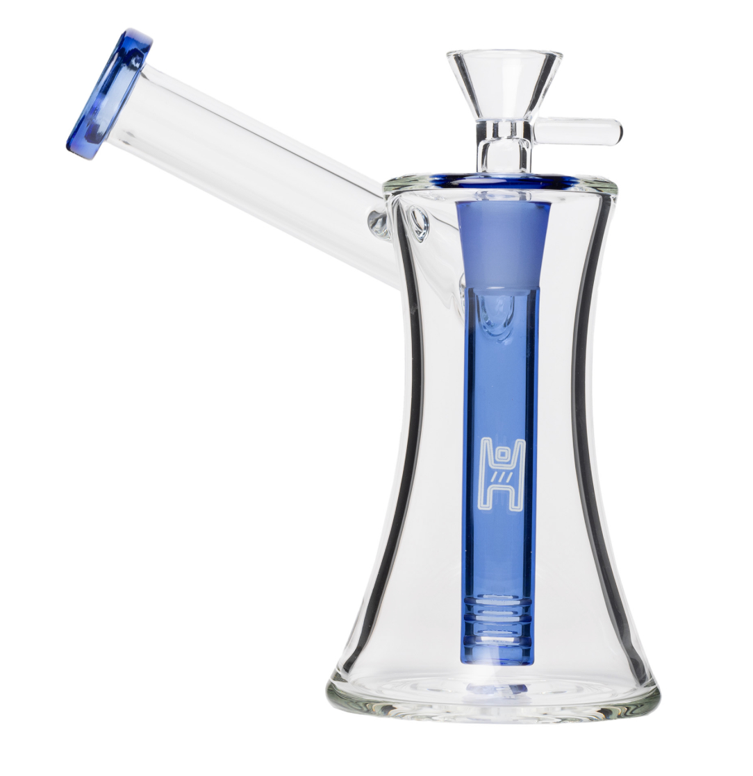 HOURGLASS SIDECAR CLEAR WITH BLUE ACCENT