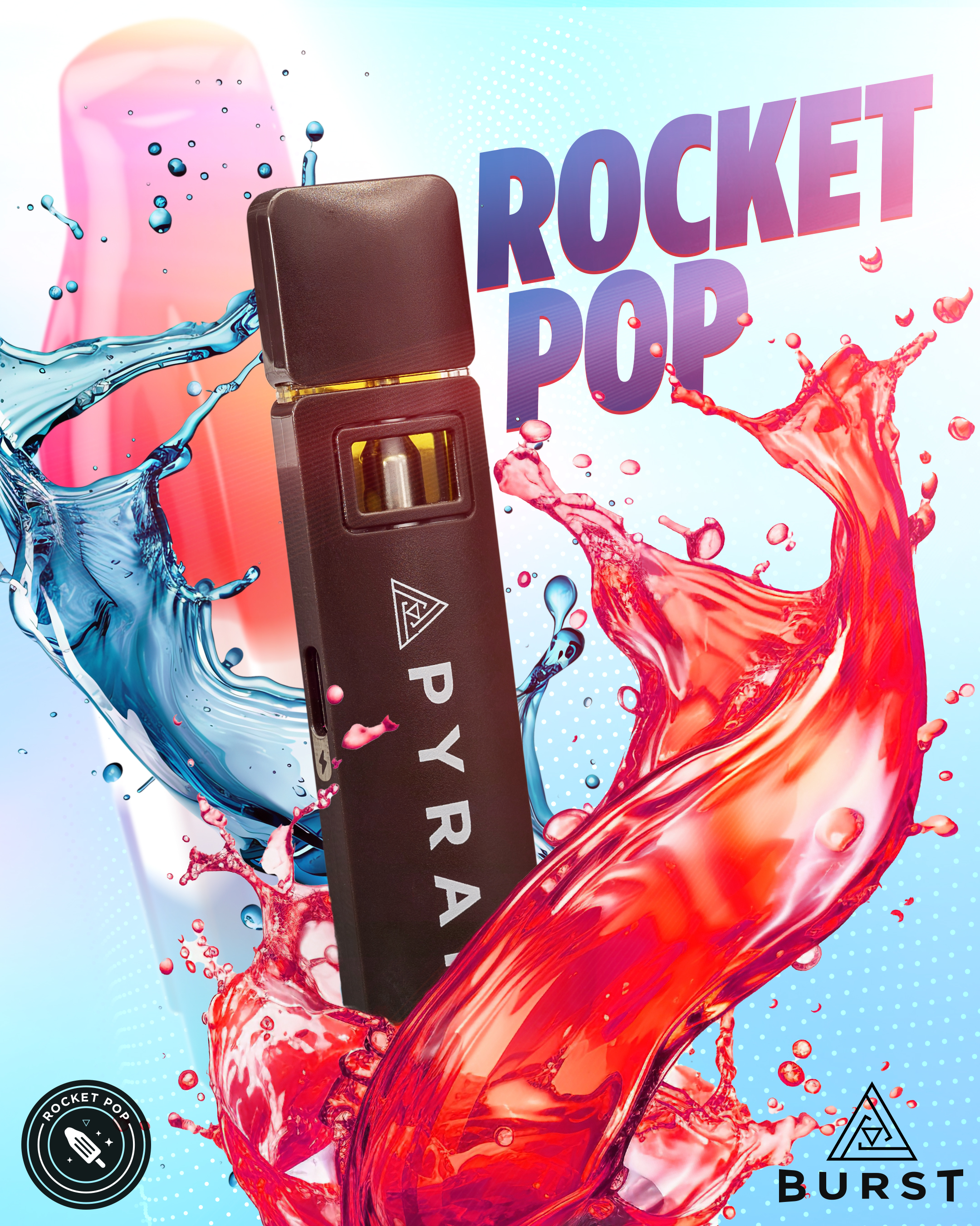 PYRAMID - BURST ROCKET POP | AIO DISTILLATE VAPE - 1 g | Canopy Crossroad,  Red Bank NJ