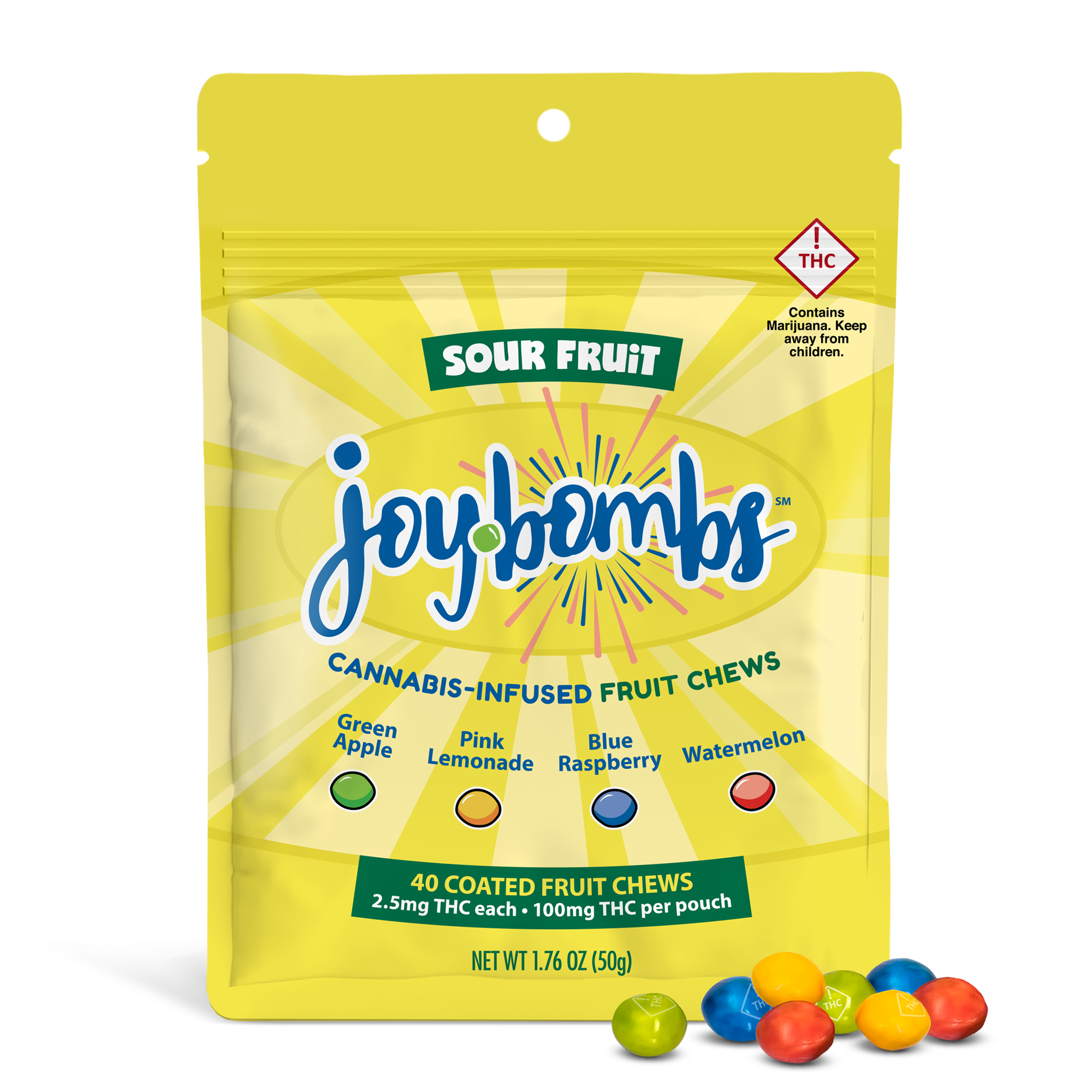SOUR FRUIT | JOY BOMBS - 100 MG - 40 PACK