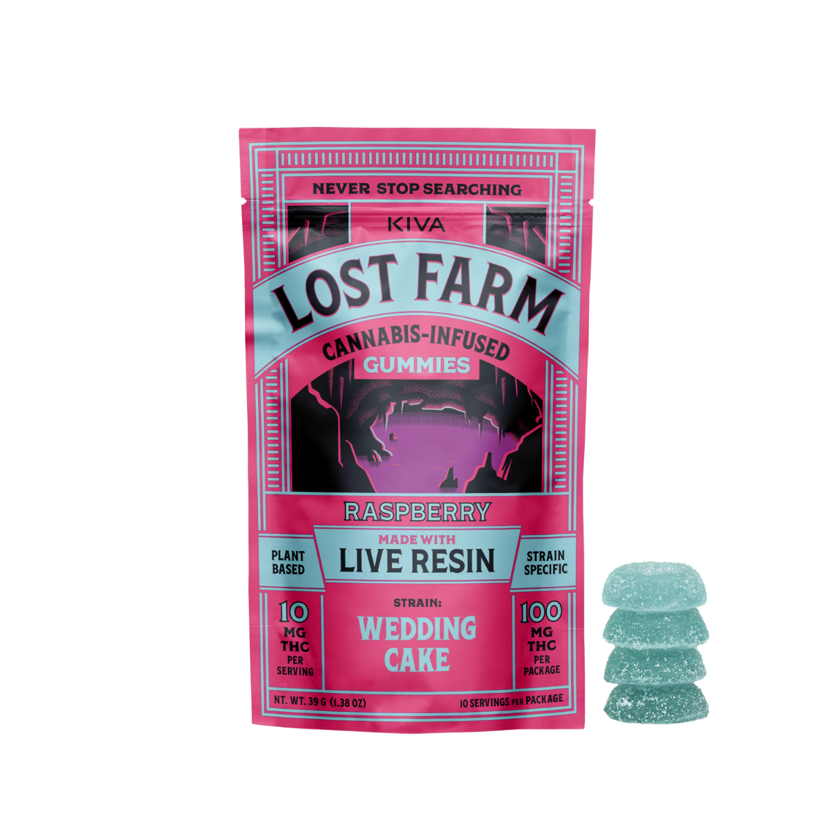 GUMMY | LIVE RESIN | RASPBERRY | 100MG | 10PK - 100 mg - 10 Pack