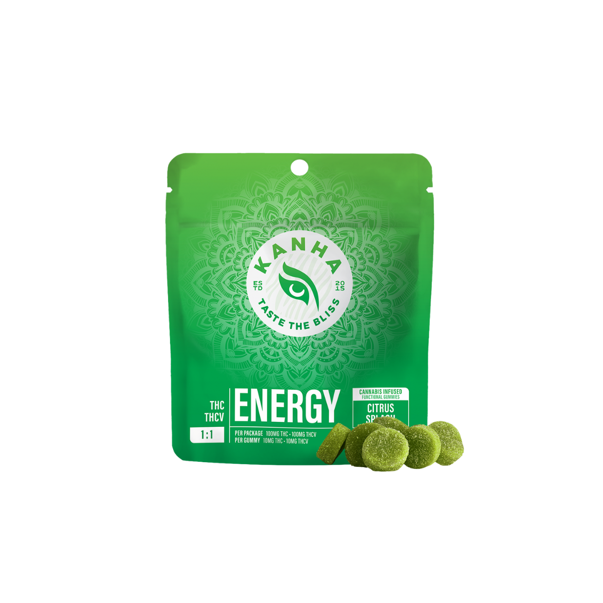 GUMMY | ENERGY | CITRUS SPLASH 1:1 | 100MG THC : 100MG THCV | 10PK