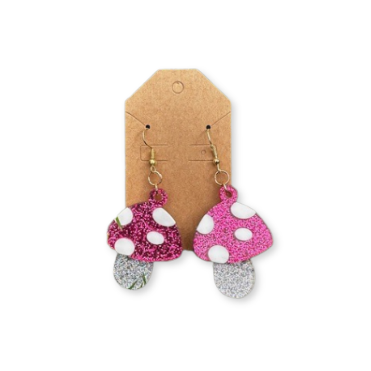 PINK MUSHROOM EARRINGS - One Size