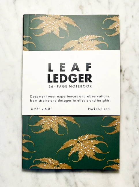 NOTEBOOK | LEAF LEDGER POCKET SIZE (EMERALD AND GOLD)