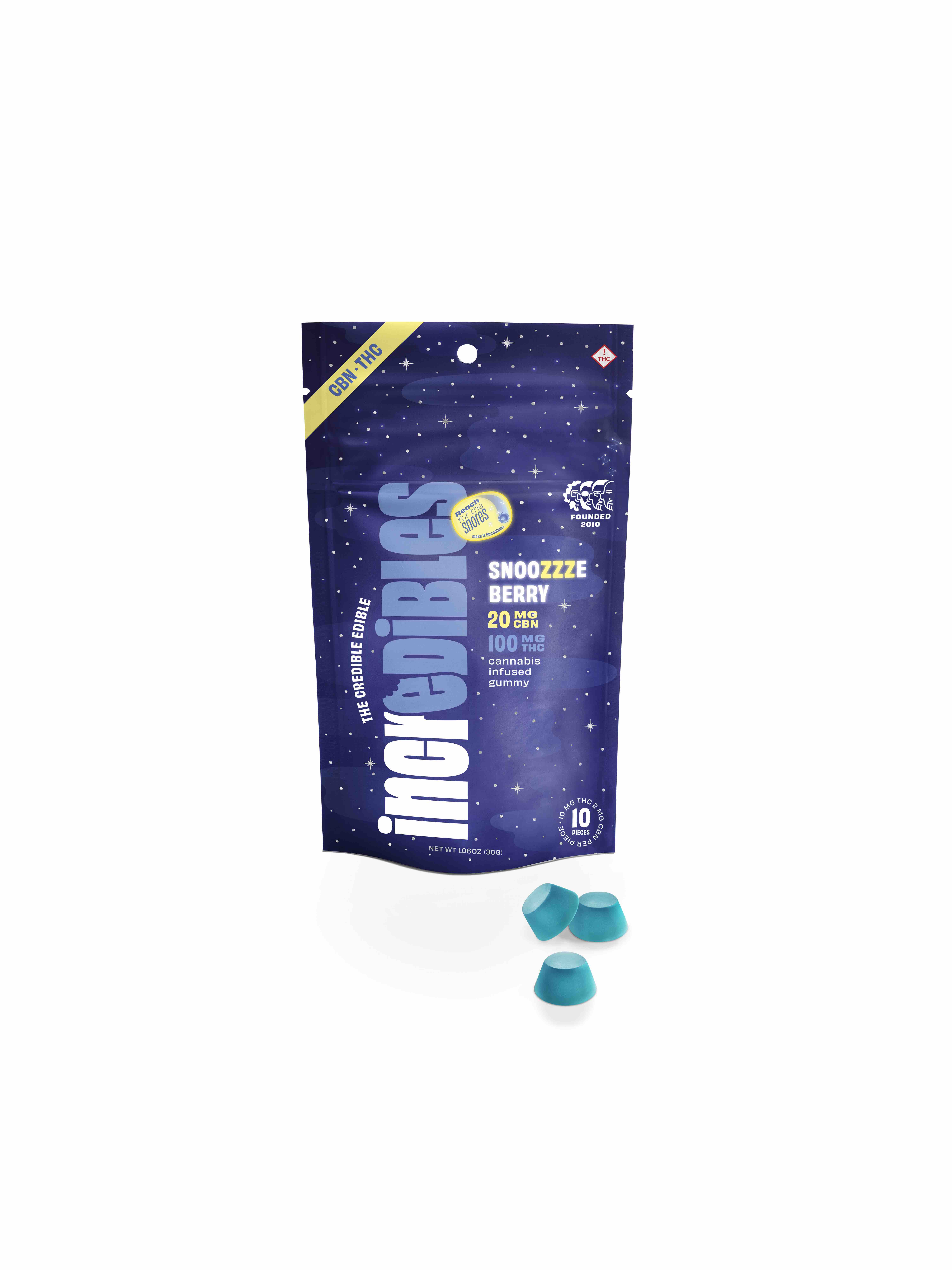 GUMMY | SNOOZZZEBERRY 5:1| 100MG THC : 20MG CBN | 10PK