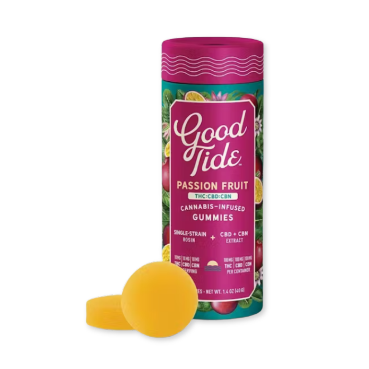 HASH INFUSED GUMMY | PASSIONFRUIT 1:1:1 | 100MG THC : 100MG CBD : 100MG CBN | 10PK