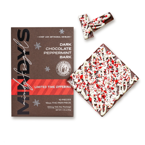 CHOCOLATE BAR | DARK CHOCOLATE PEPPERMINT BARK | 100MG
