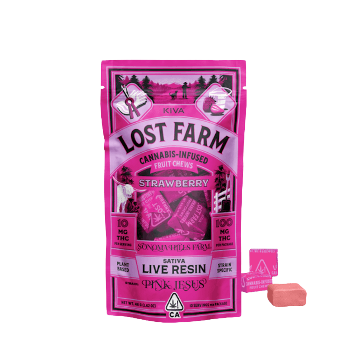 FRUIT CHEW | LIVE RESIN | STRAWBERRY | 100MG | 10PK