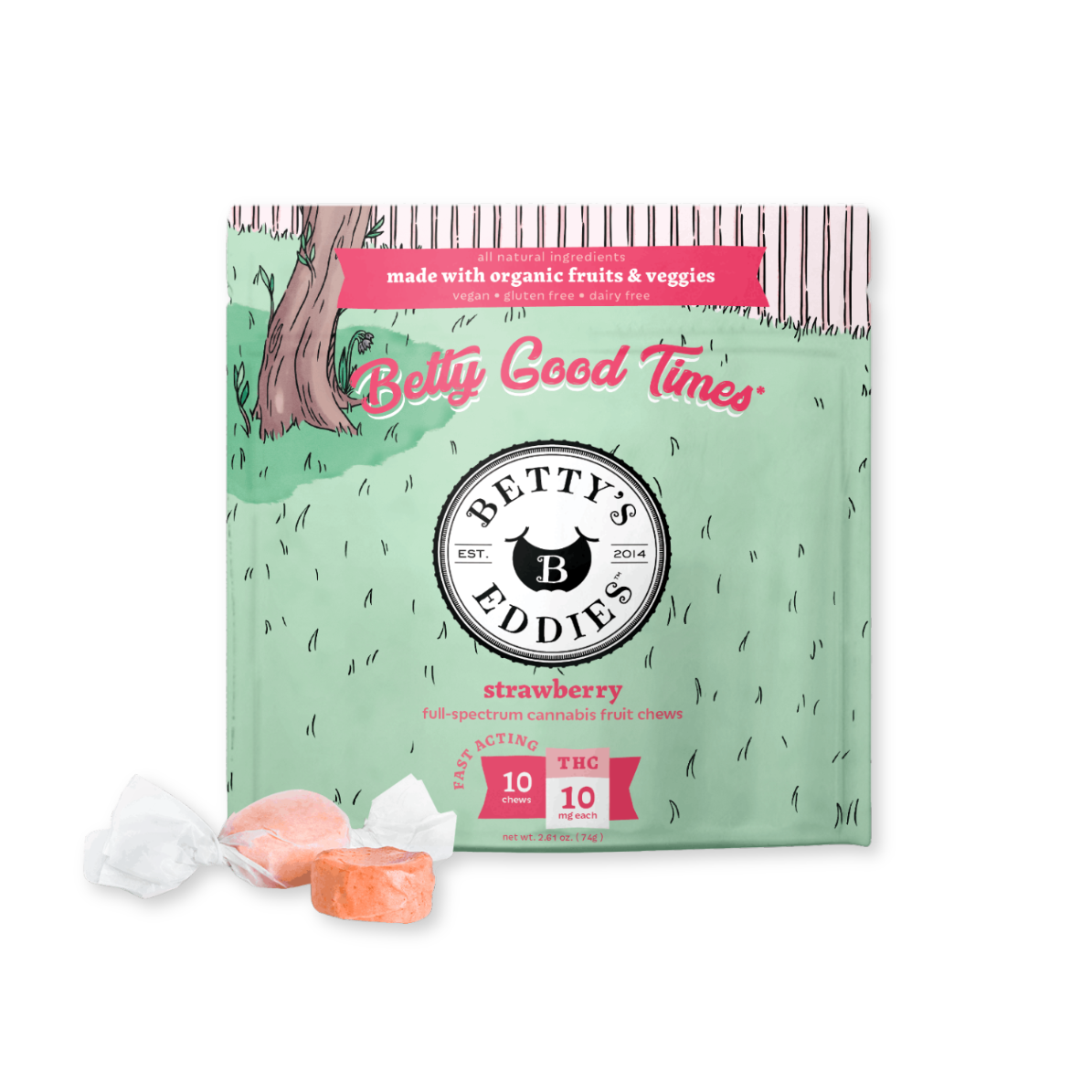 FRUIT CHEW | GOOD TIME BETTY'S STRAWBERRY | 100MG | 10PK