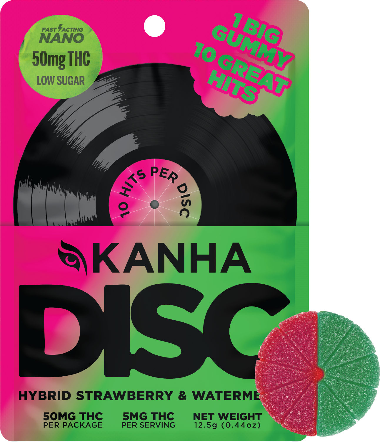 GUMMY | WATERMELON STRAWBERRY DISC | 50MG | 1PK