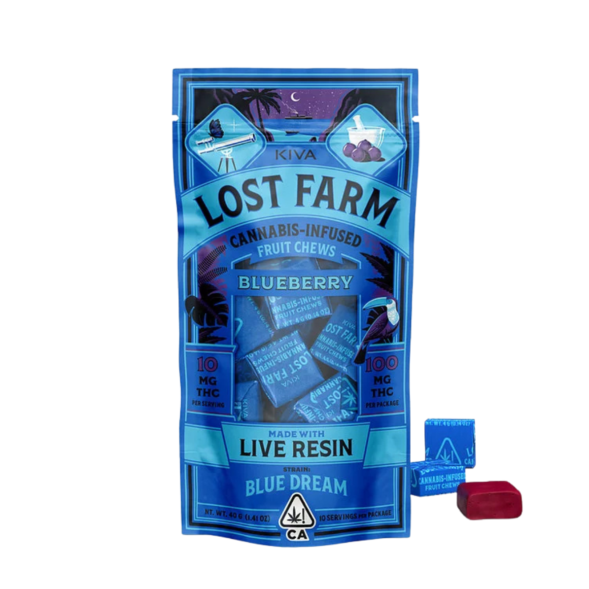 FRUIT CHEW | LIVE RESIN | BLUEBERRY | 100MG | 10PK