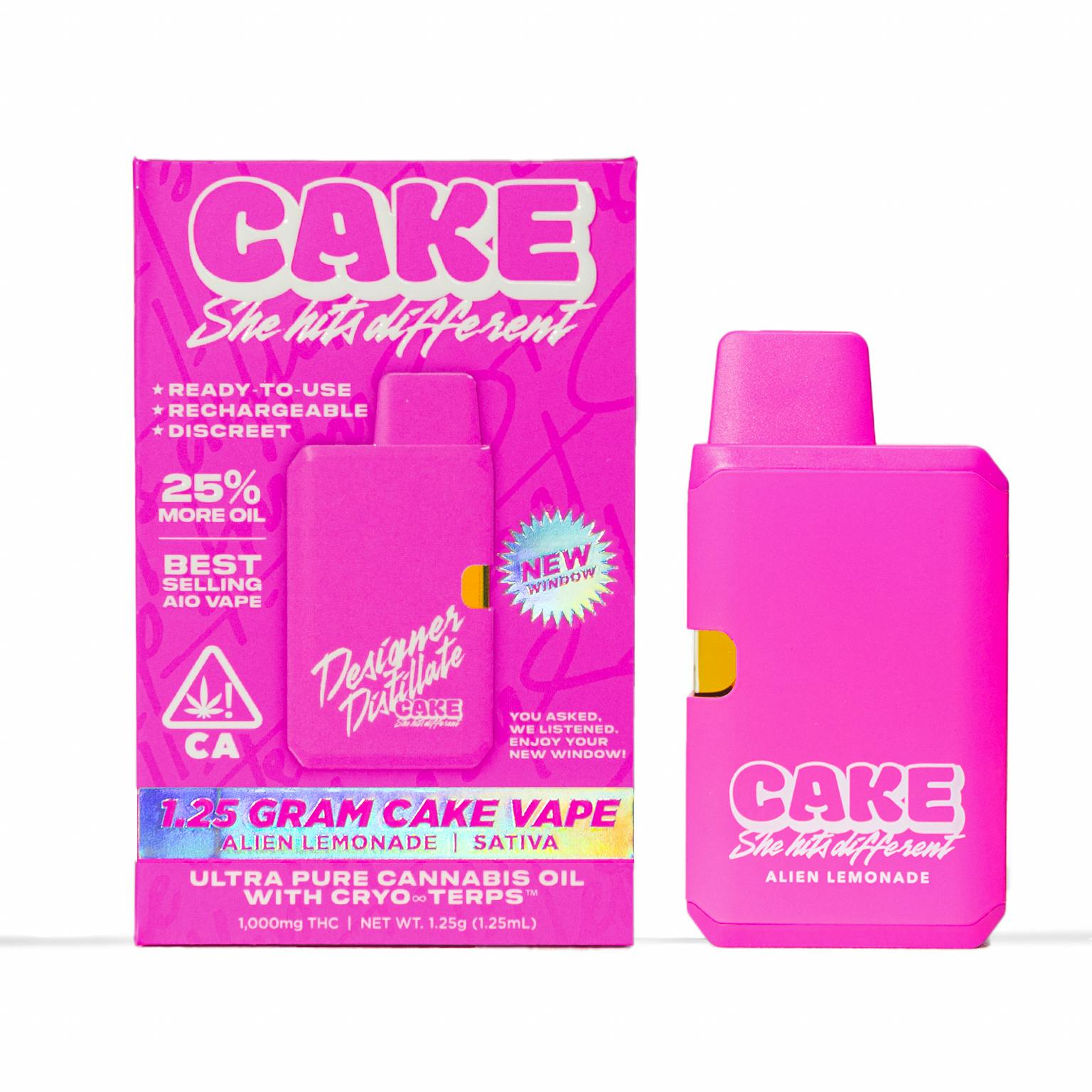 ALIEN LEMONADE DESIGNER DISTILLATE ALL IN ONE VAPE 1.25G
