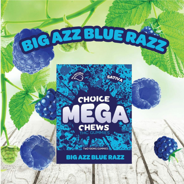 BIG AZZ BLUE RAZZ MEGA CHEW GUMMY (2-PACK)