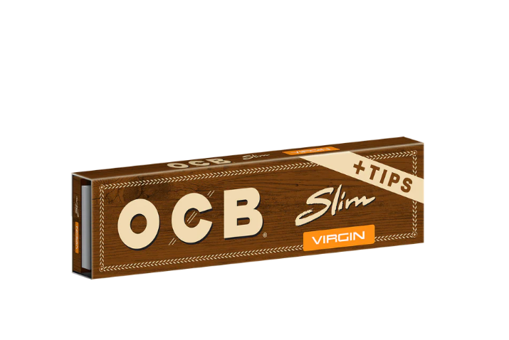 Virgin Unbleached Slim Size Rolling Papers + Tips