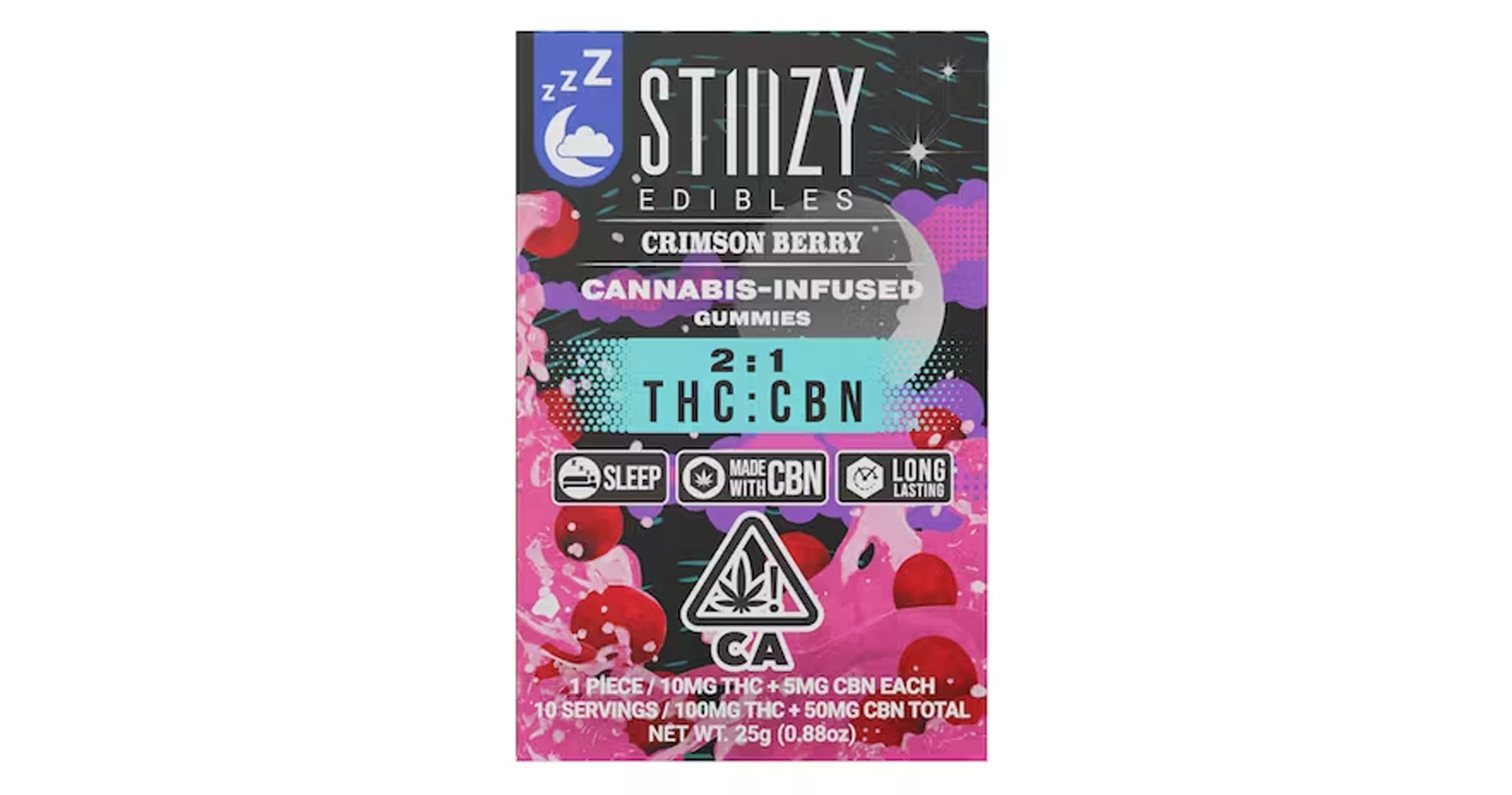 2:1 THC: CBN Crimson Berry Gummies - 100 mg