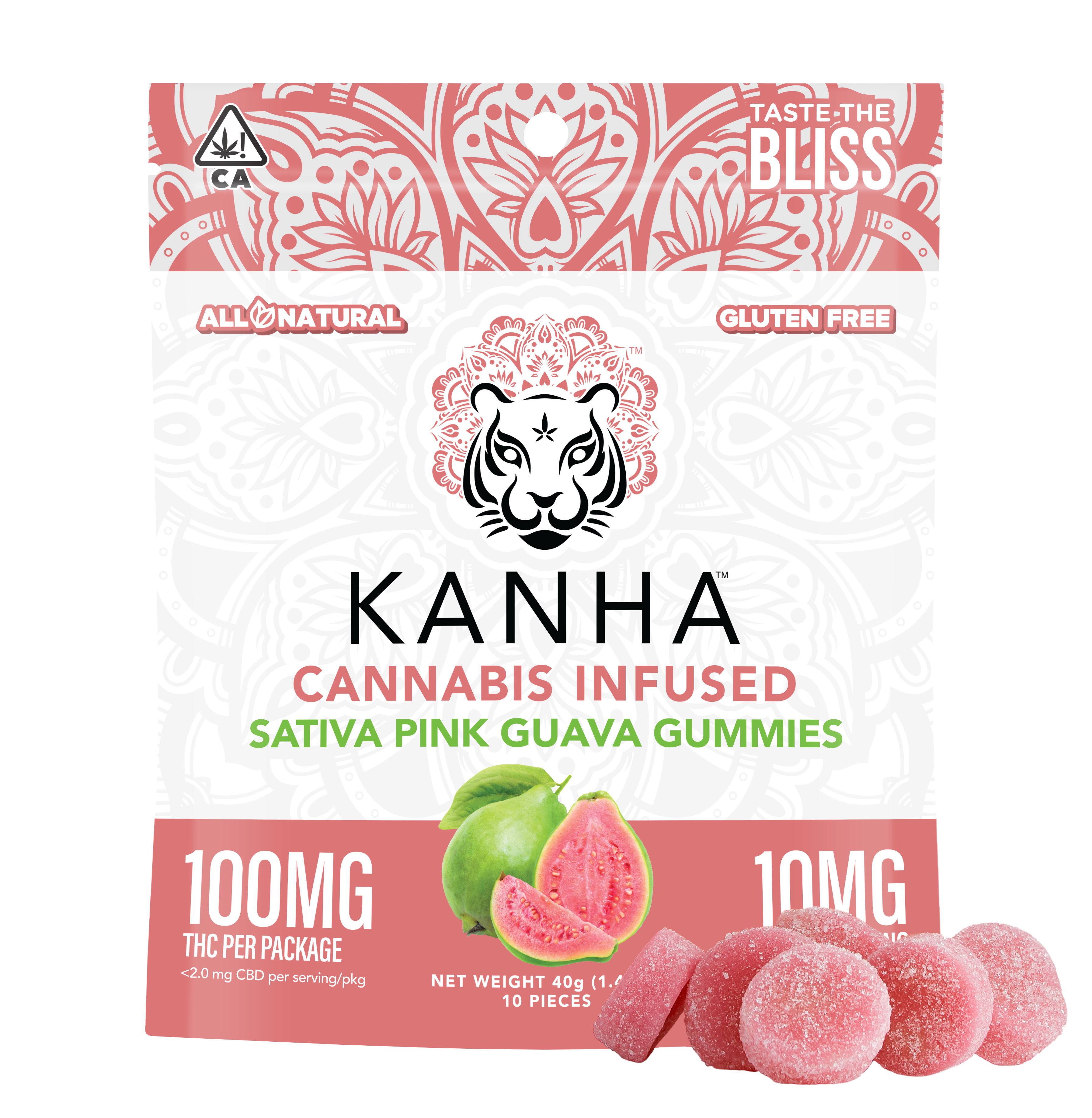 SATIVA PINK GUAVA GUMMIES 100MG 10PC PK