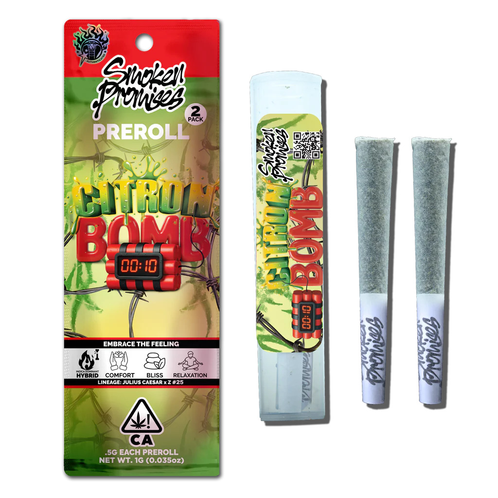 SMOKEN PROMISES: CITRON BOMB PRE-ROLLS - 1 g - 2 Pack
