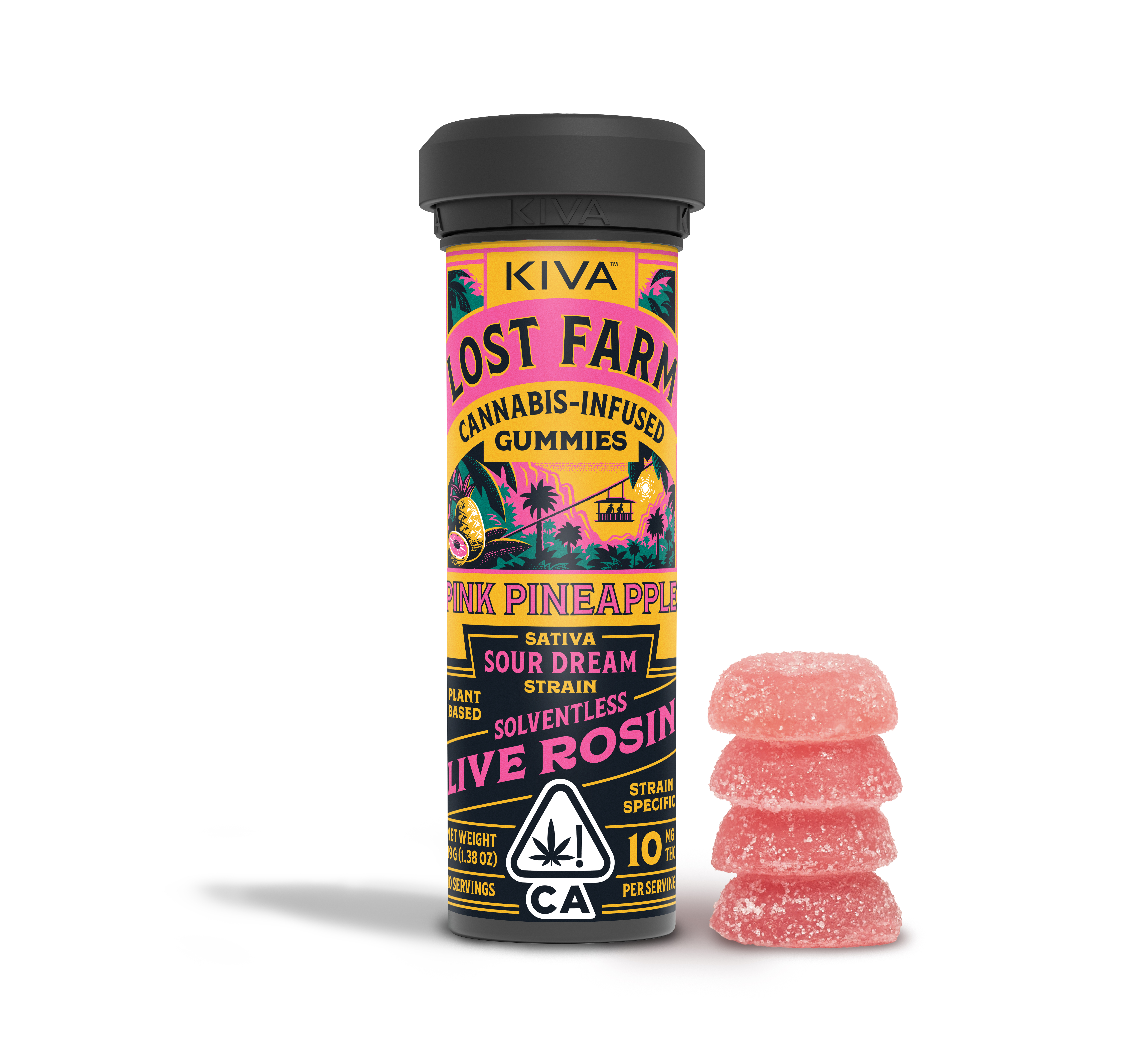 LOST FARM: PINK PINEAPPLE SOUR DREAM LIVE ROSIN GUMMIES 100MG - 100 mg