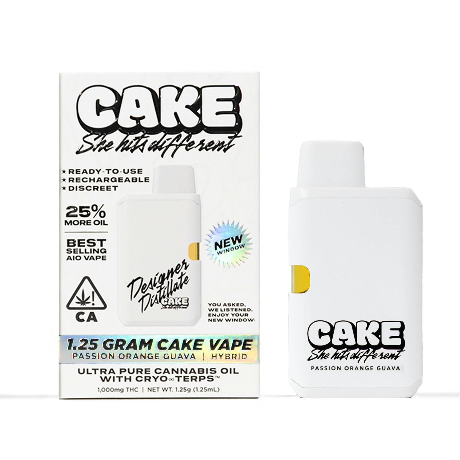 CAKE: PASSION ORANGE GUAVA 1.25G DESIGNER DISTILLATE ALL-IN-ONE POD
