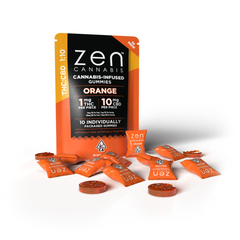 ZEN: 1:10 (THC:CBD) ORANGE 10MG GUMMIES