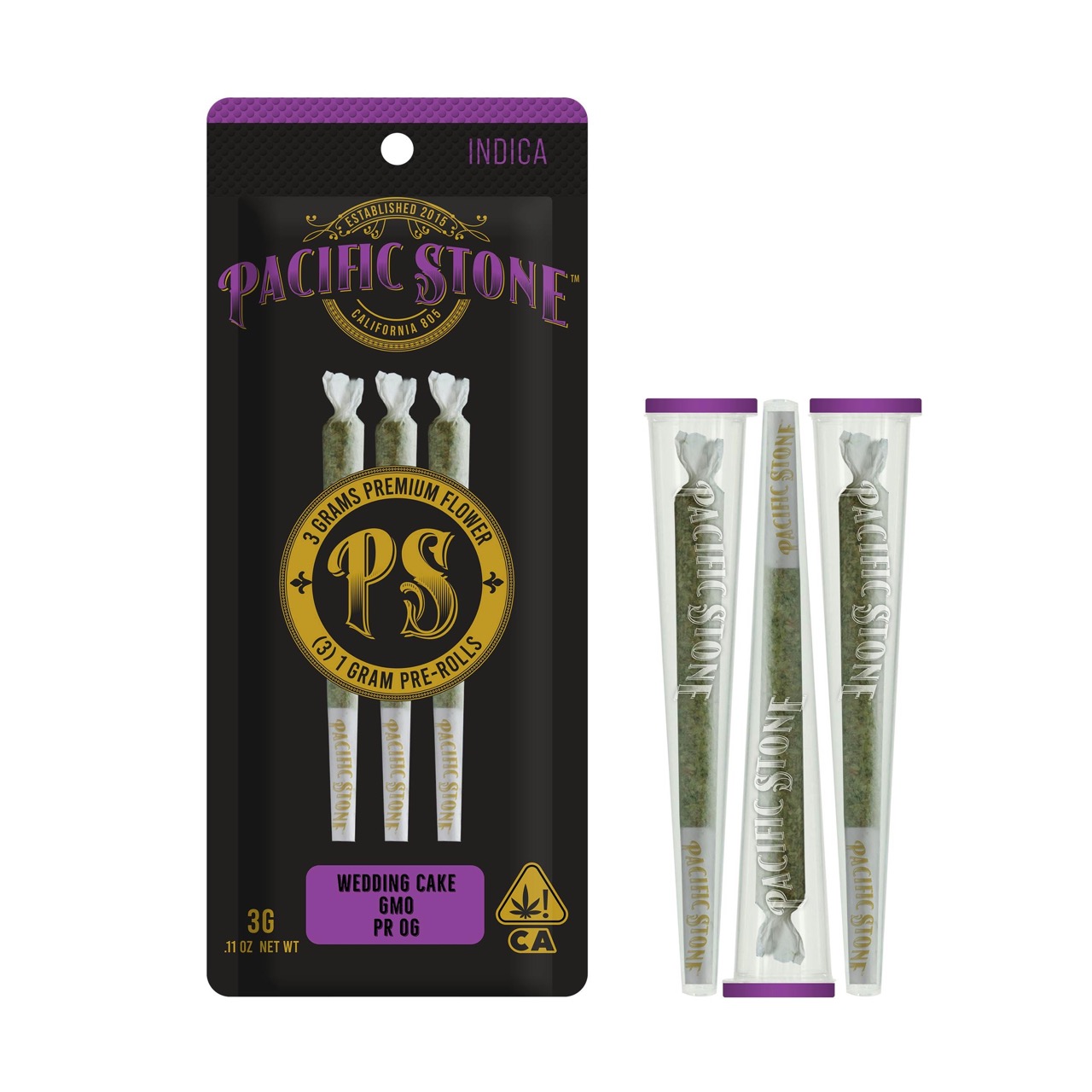 PACIFIC STONE: INDICA VARIETY 3PK PREROLLS